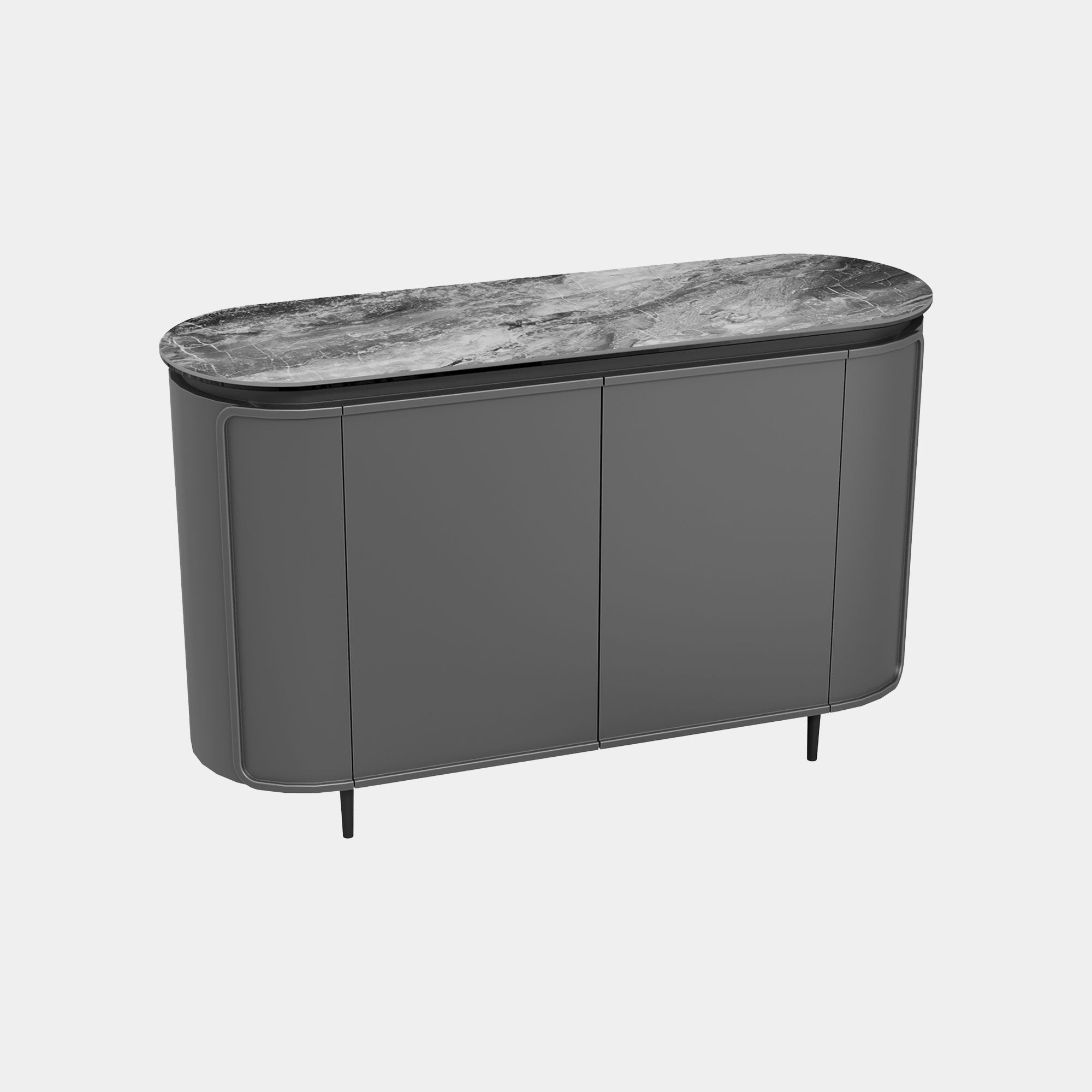 Tropez - Small 4 Door Sideboard In Anthracite Lacquer With Ceramosa Ceramic Top