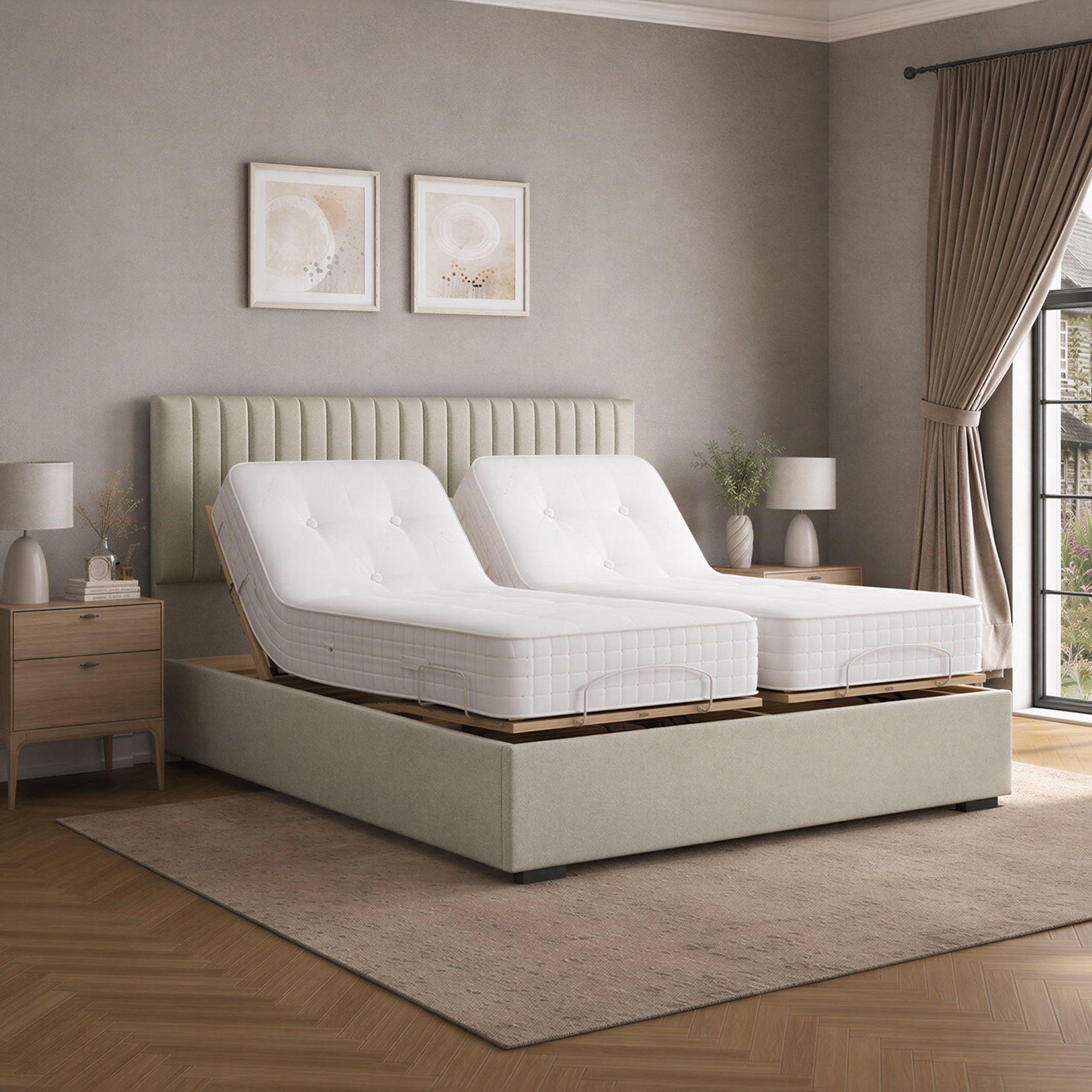 Datchworth Adjustable - Premium Slatted or Optim Adjustable Divan Set