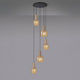 Miraz Black & Gold - Pendant Ceiling Light, 5 Light