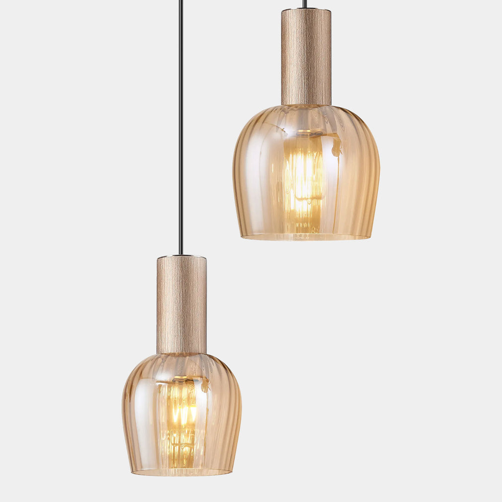 Miraz Black & Gold - Pendant Ceiling Light, 5 Light