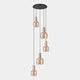 Miraz Black & Gold - Pendant Ceiling Light, 5 Light
