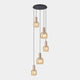 Miraz Black & Gold - Pendant Ceiling Light, 5 Light