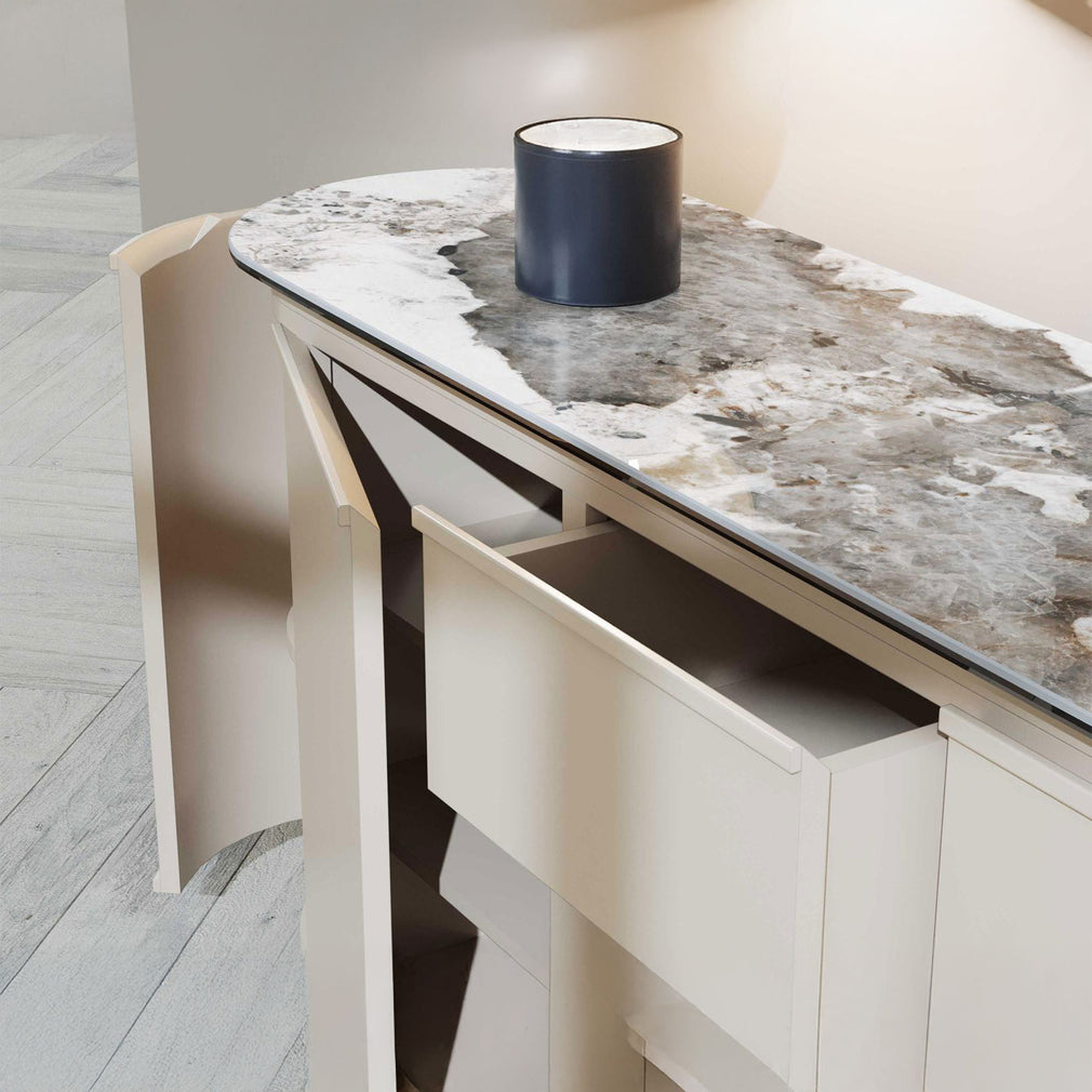 Tropez - 4 Door Sideboard with Drawers, Ceramic Top