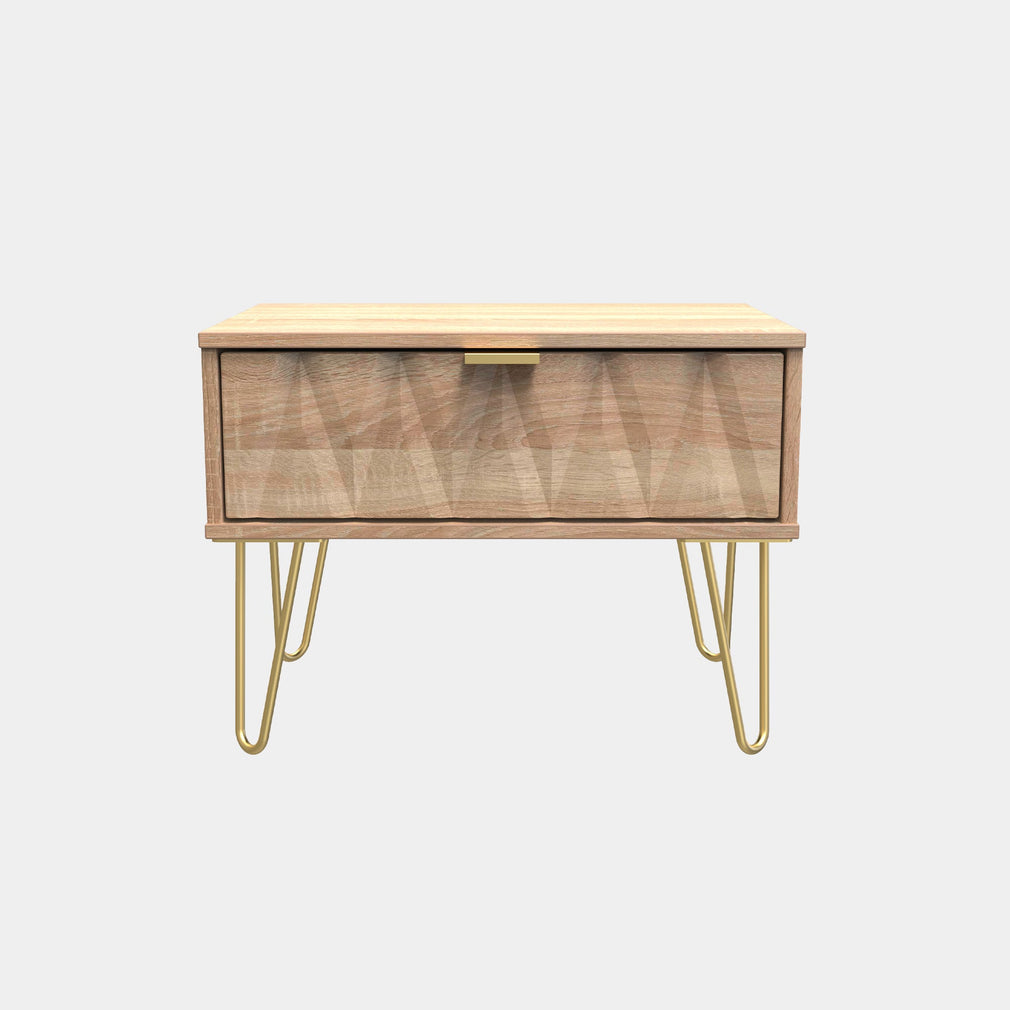 Jewel - 1 Drawer Bedside Table Bardalino Oak Fronts & Bardalino Oak Fronts