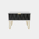 Jewel - 1 Drawer Bedside Table White Carcase & Black Fronts