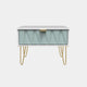 Jewel - 1 Drawer Bedside Table White Carcase & Duck Fronts