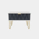 Jewel - 1 Drawer Bedside Table White Carcase & Indigo Fronts