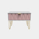 Jewel - 1 Drawer Bedside Table White Carcase & Kobe Pink Fronts