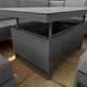 Mustique - Large Corner Garden Dining Set & Rising Table, Grey Aluminium