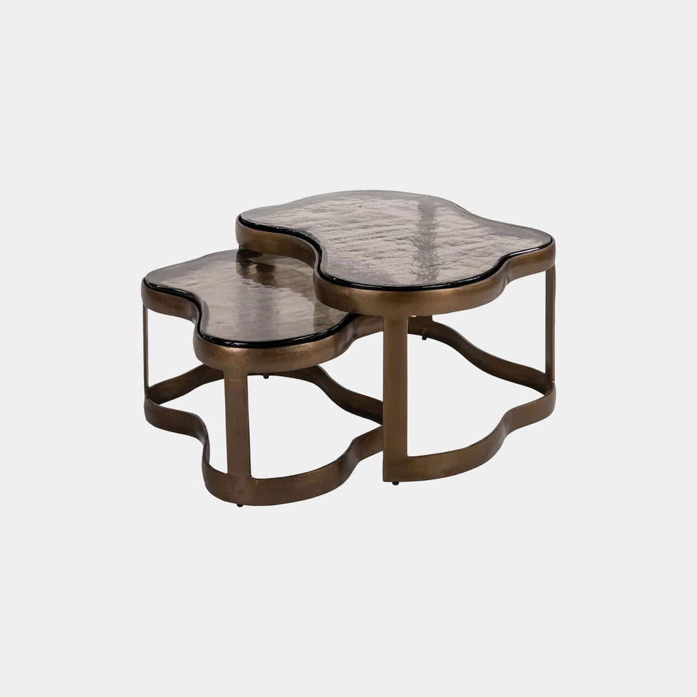 Haze - Antique Brass Coffee Tables, Set Of 2