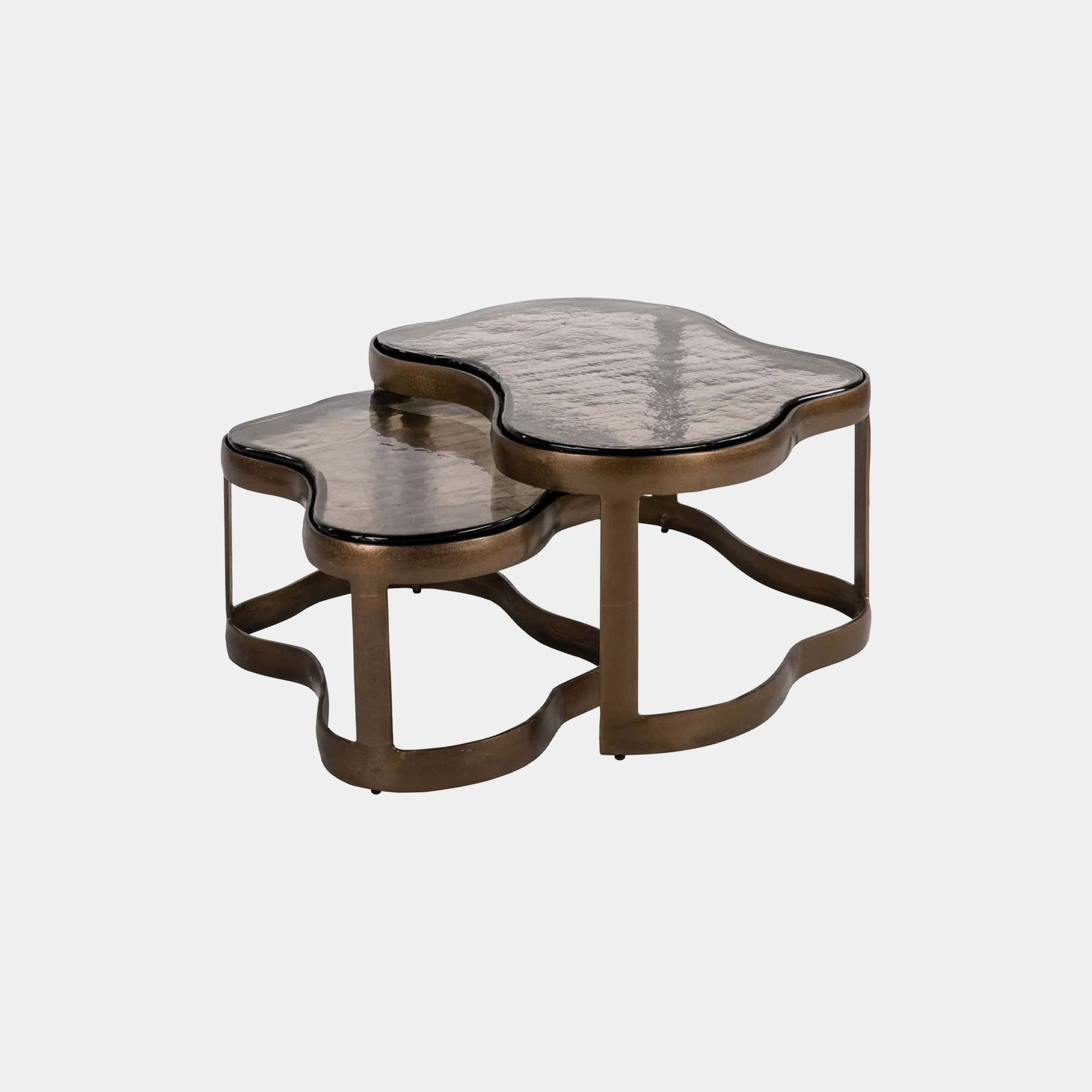 Haze - Antique Brass Coffee Tables, Set Of 2