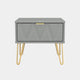 Jewel - 1 Drawer Bedside Table Dusk Grey Carcase & Dusk Grey Fronts