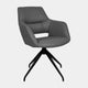 Adana - Swivel Dining Chair, Faux Leather Grey Faux Leather