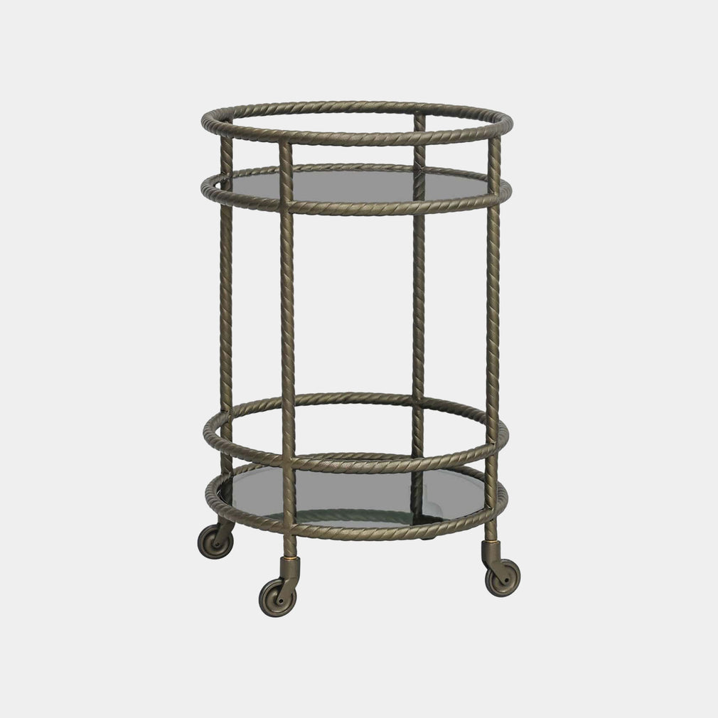 Roue - Antique Brass Drinks Trolley