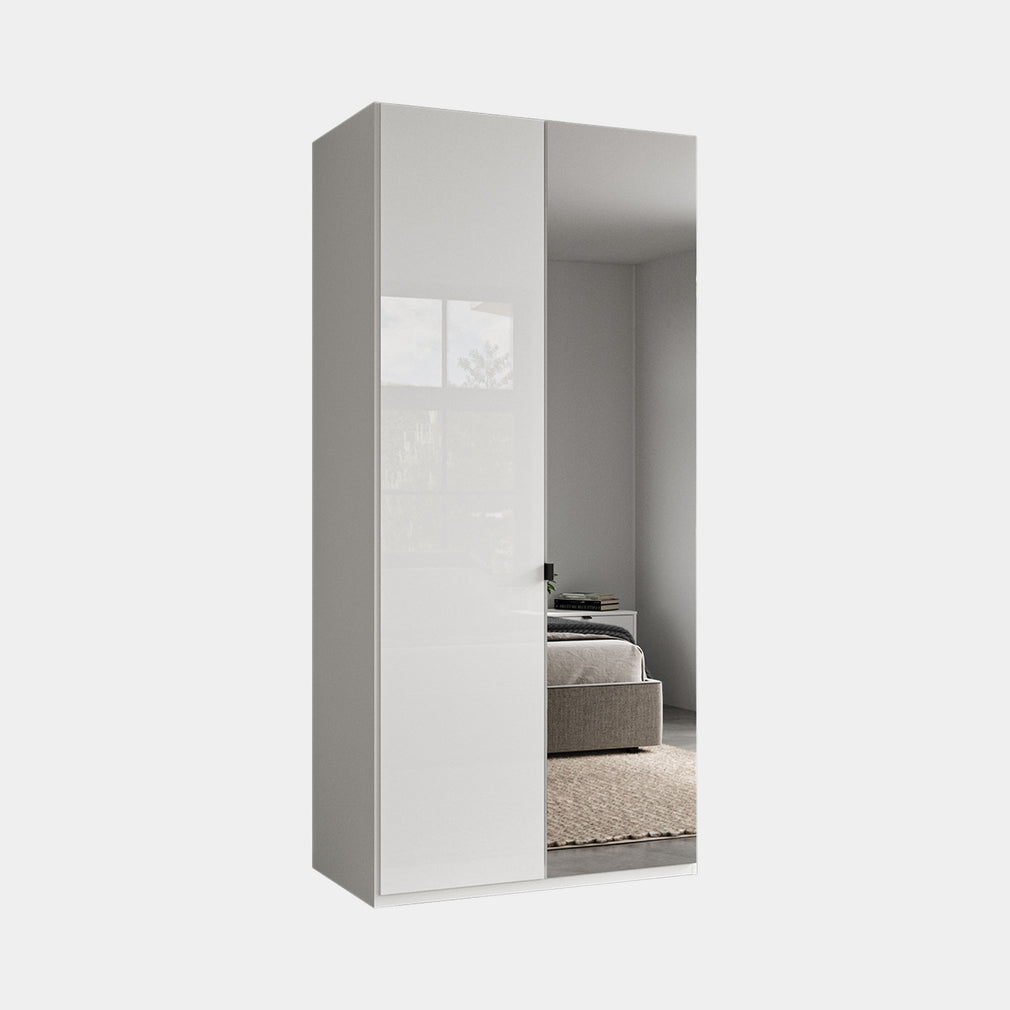 Florida - Wardrobe 100cm 2 Door 1 Right Mirror White