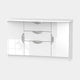 Cornell - Sideboard, High Gloss 2 Door 3 Drawers White