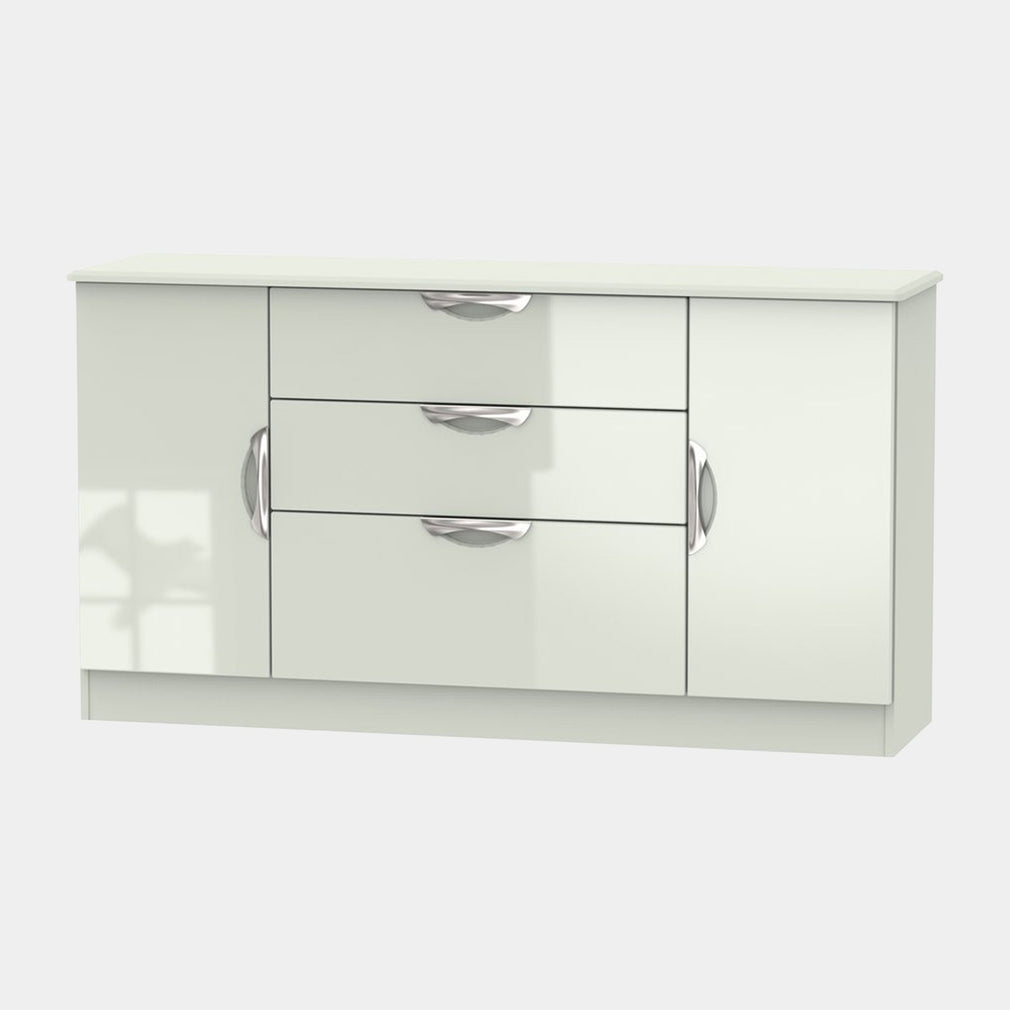 Cornell - Sideboard, High Gloss Wide 2 Door 3 Drawers Kashmir