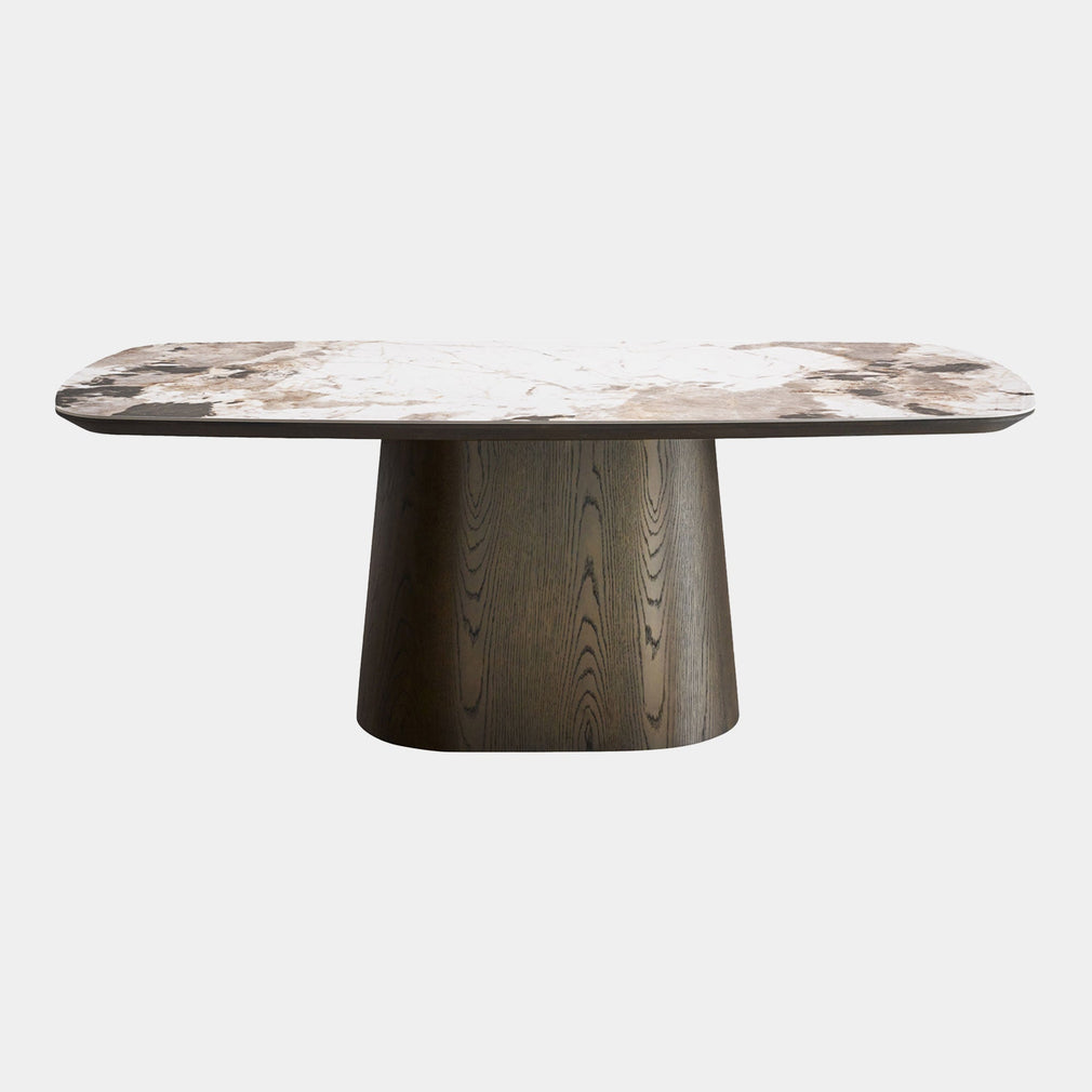 Jazz - Marble Effect Dining Table, Pedestal Base