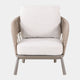 Mauritius - 3 Seat Garden Sofa Set, Champagne Aluminium & Rope Weave Effect