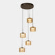 Hennesy Bronze - Pendant Cluster Ceiling Light, 5 Light