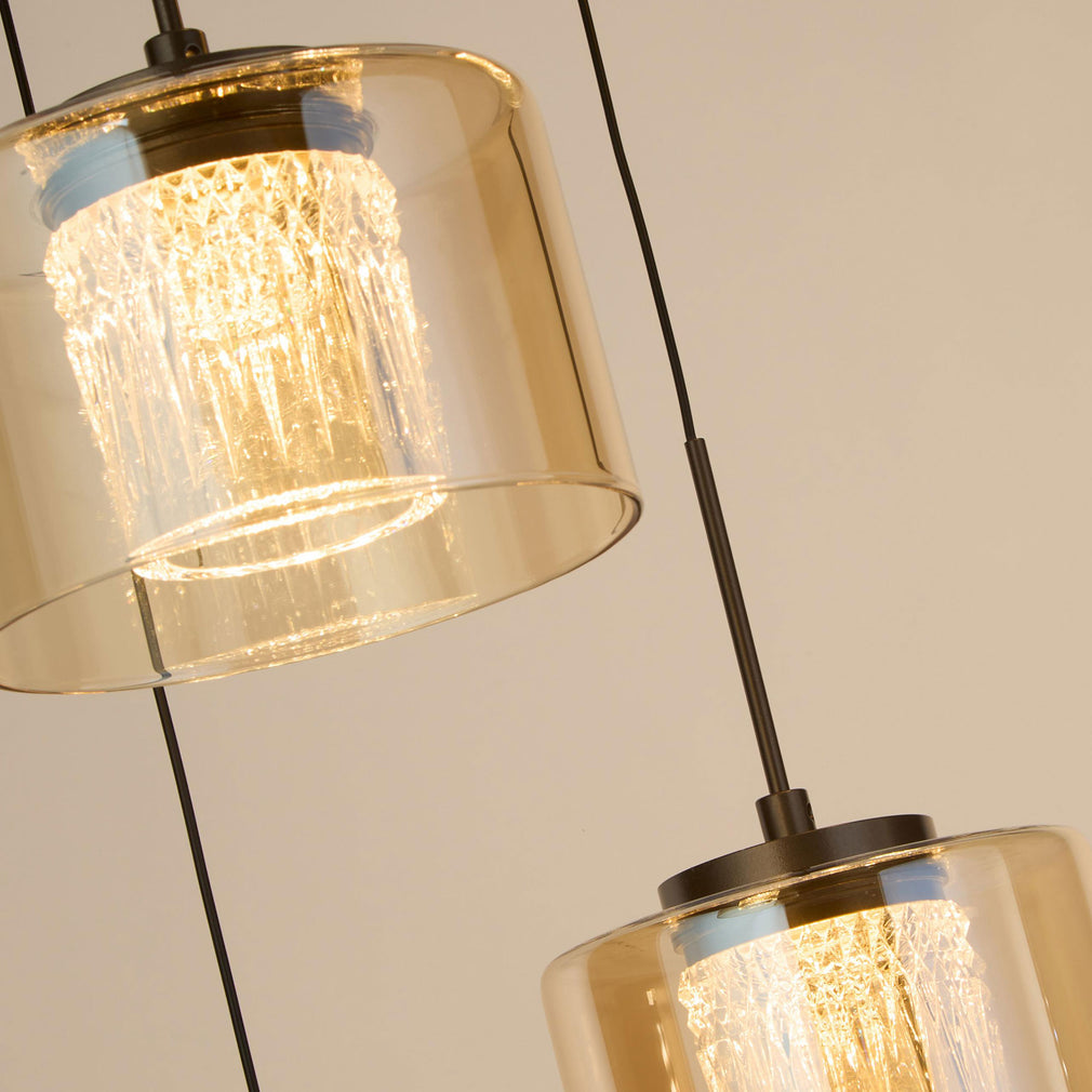 Hennesy Bronze - Pendant Cluster Ceiling Light, 5 Light