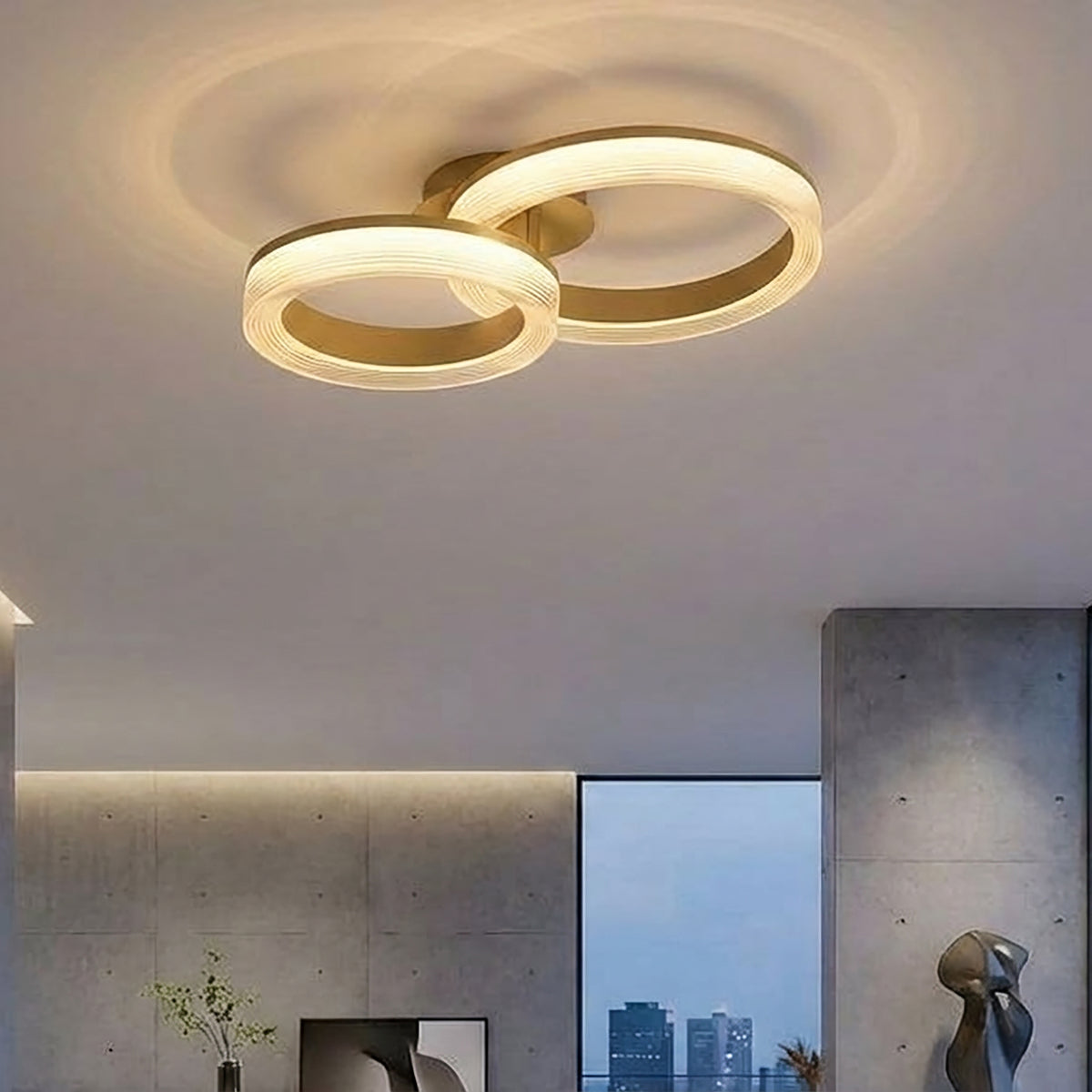 Rhea Gold - Flush Ceiling Light
