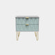 Jewel - 2 Drawer Bedside Table White Carcase & Duck Fronts