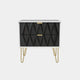 Jewel - 2 Drawer Bedside Table White Carcase & Black Fronts