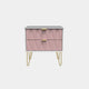 Jewel - 2 Drawer Bedside Table White Carcase & Kobe Pink Fronts
