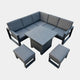 Mustique - Small Garden Corner Dining Set & Rising Table, Grey Aluminium