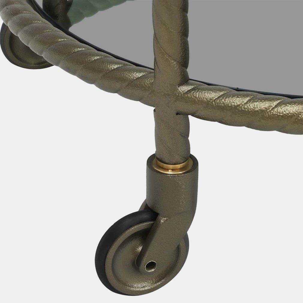 Roue - Antique Brass Drinks Trolley