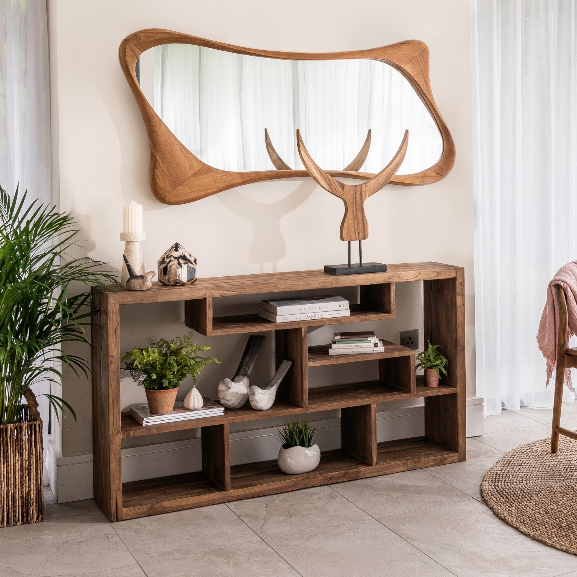 Java - Low Room Divider Shelf, Wood