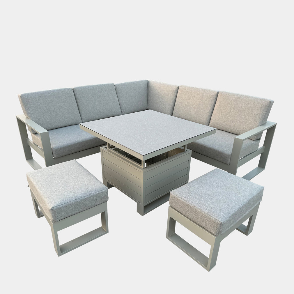 Mustique - Small Garden Corner Dining Set & Rising Table, Natural