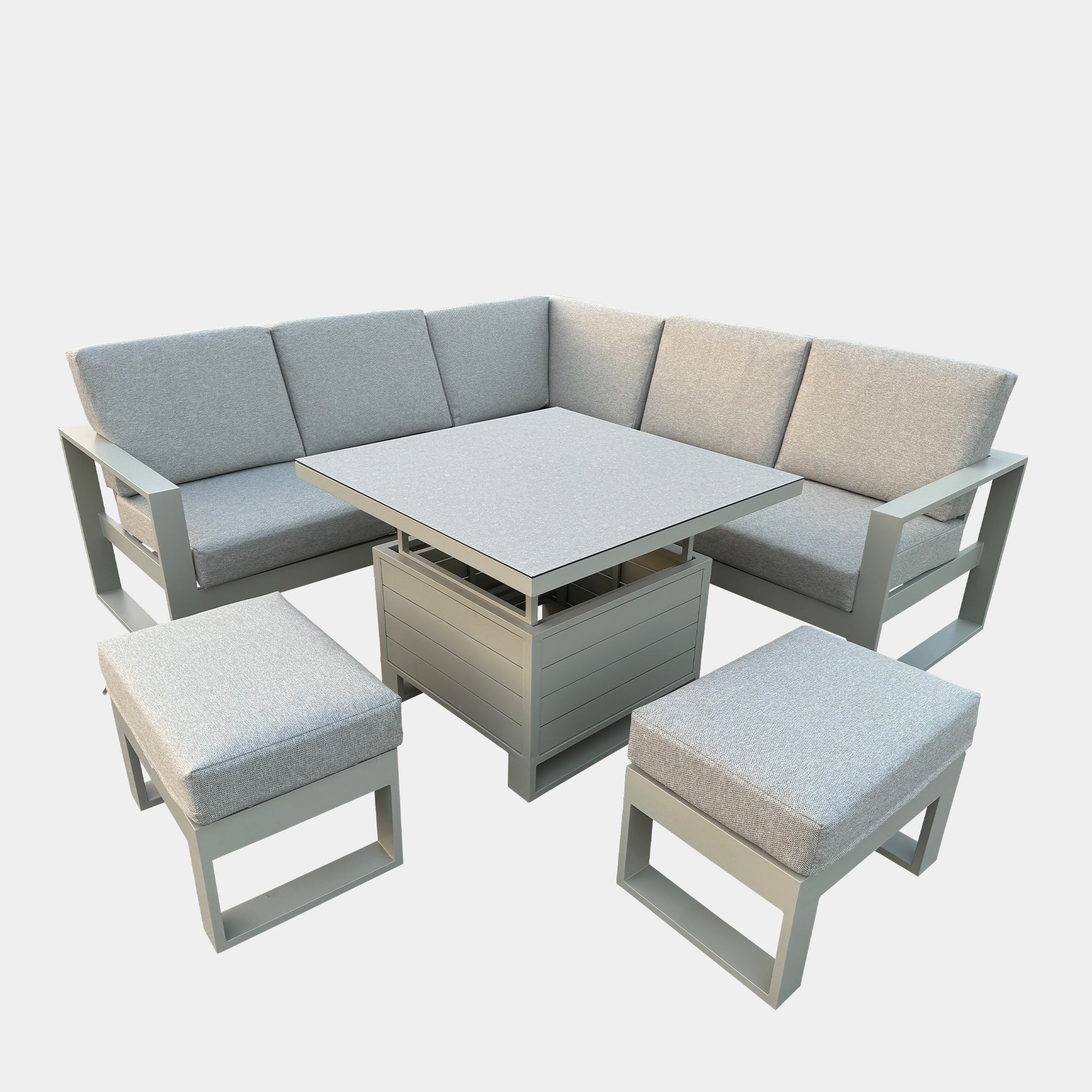 Mustique - Small Garden Corner Dining Set & Rising Table, Natural