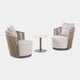 Mauritius - Pair Of Garden Swivel Chairs With Side Table