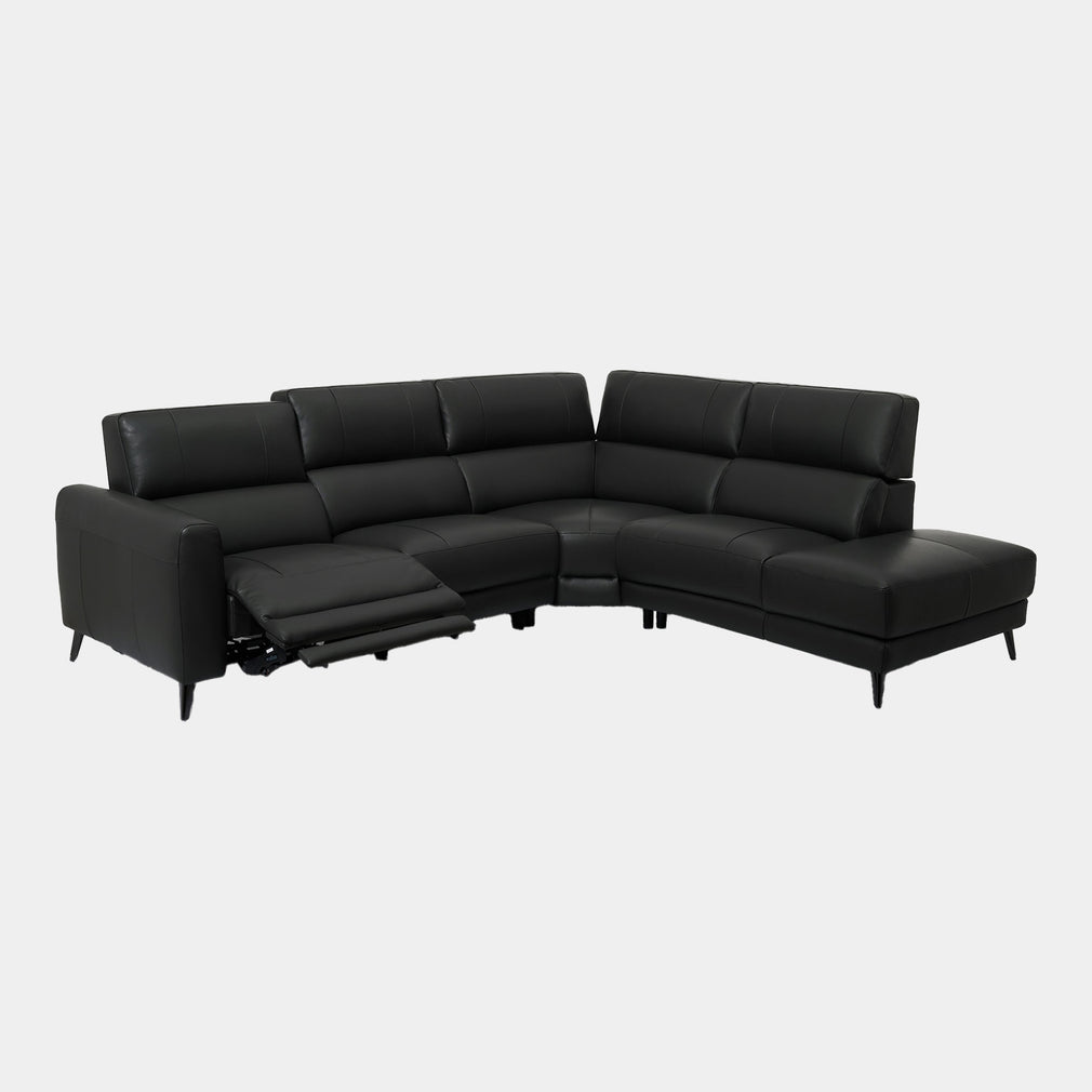 Hamilton - LHF Power Recliner Corner Sofa, Charcoal Leather