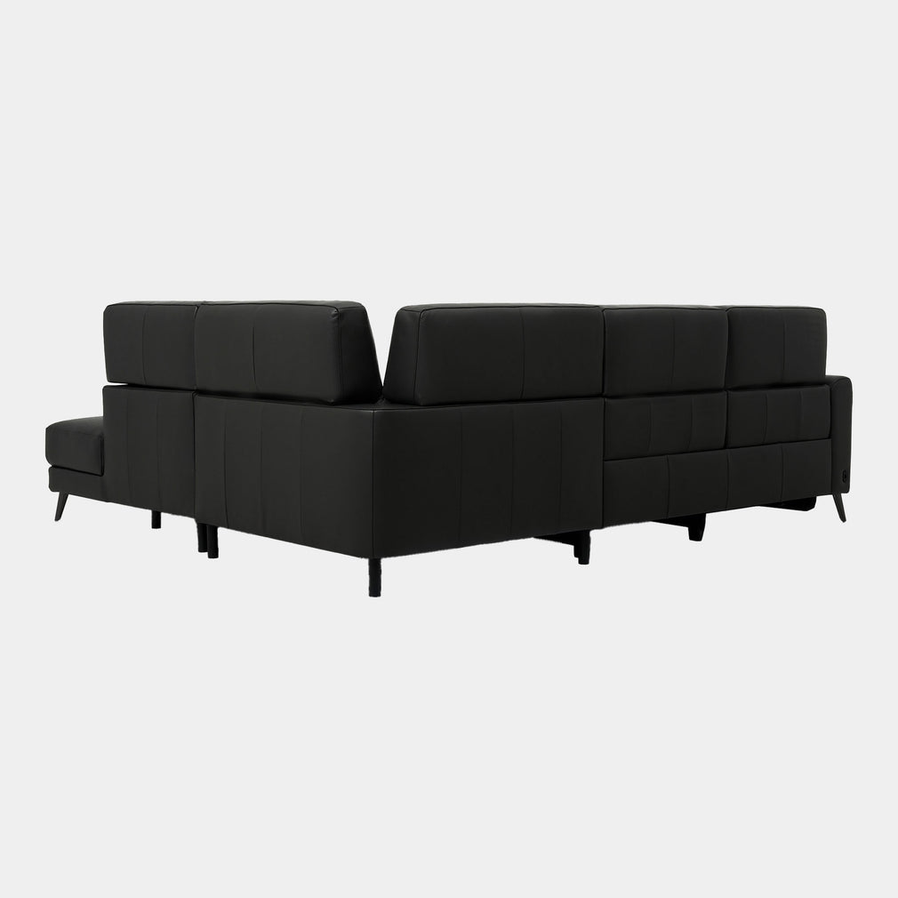 Hamilton - LHF Power Recliner Corner Sofa, Charcoal Leather