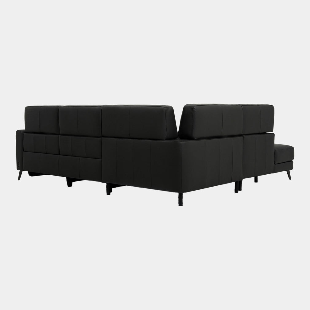 Hamilton - RHF Power Recliner Corner Sofa, Charcoal Leather