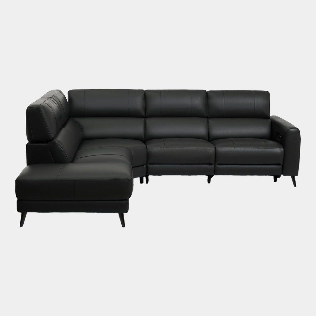 Hamilton - RHF Power Recliner Corner Sofa, Charcoal Leather