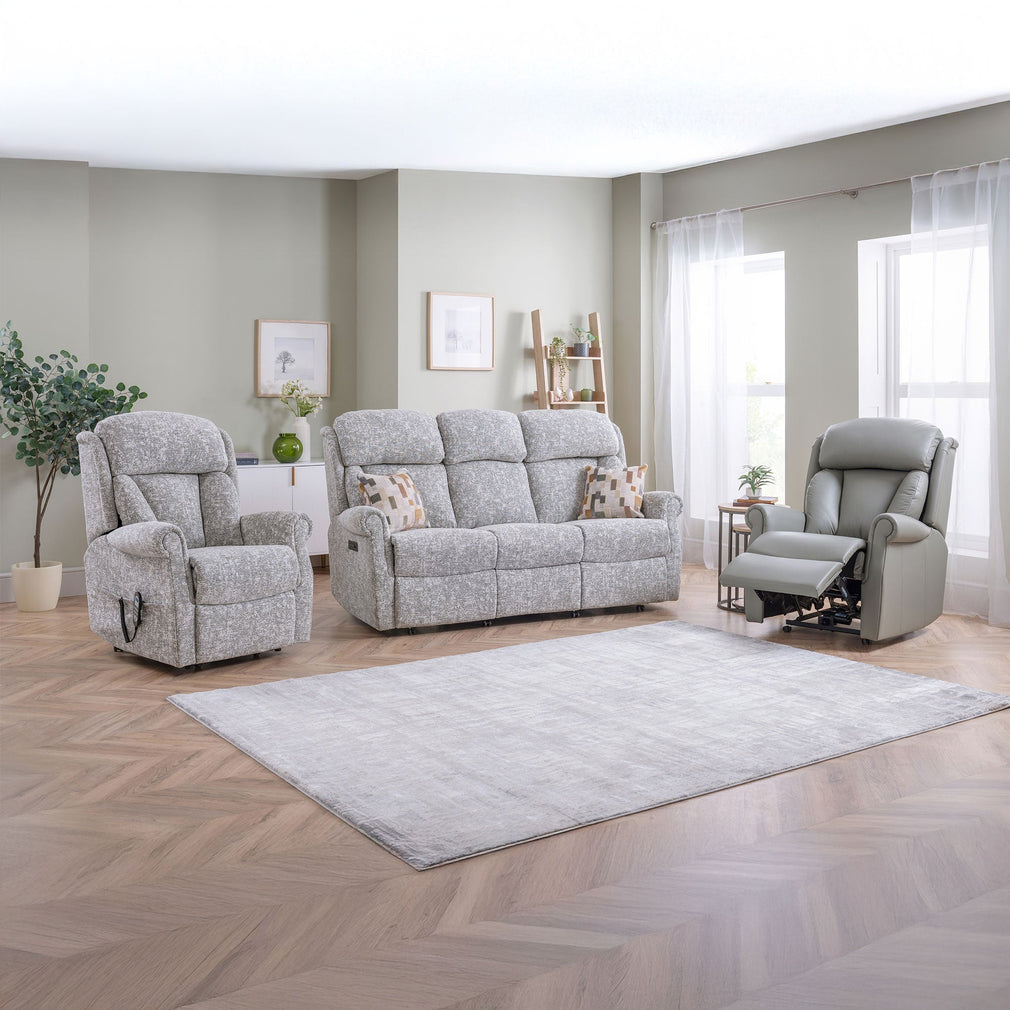Bibury - Grande Single Motor Recliner Chair, Fabric