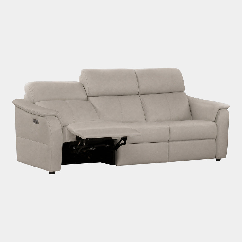 Rimini - Large 3 Seat Power Recliner Sofa with Adjustable Headrest & Lumbar, Fango Leather