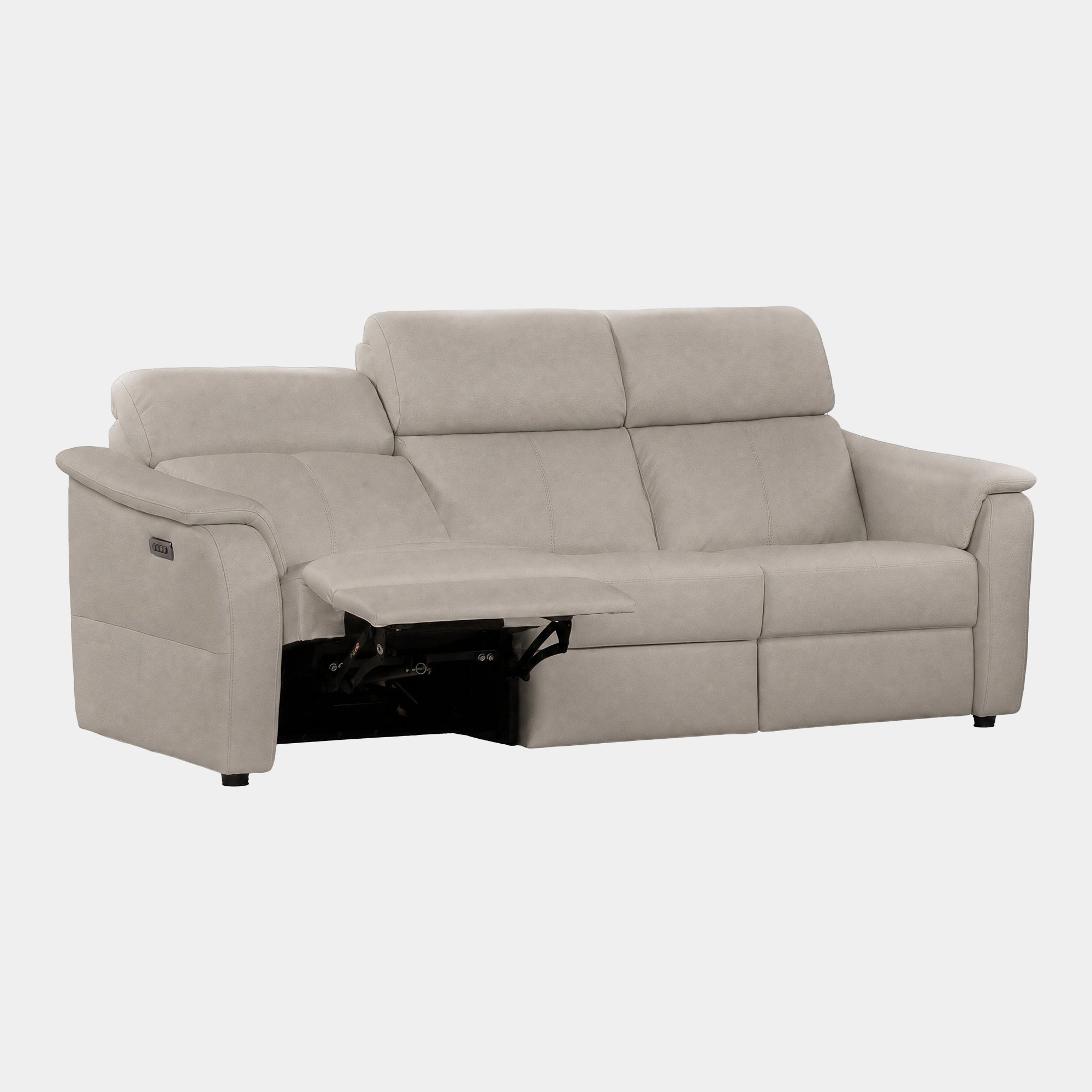 Rimini - Large 3 Seat Power Recliner Sofa with Adjustable Headrest & Lumbar, Fango Leather