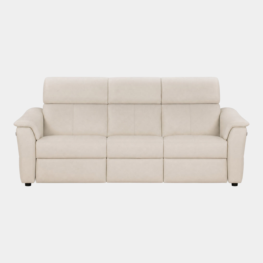 Rimini - Large 3 Seat Power Recliner Sofa with Adjustable Headrest & Lumbar, Leather