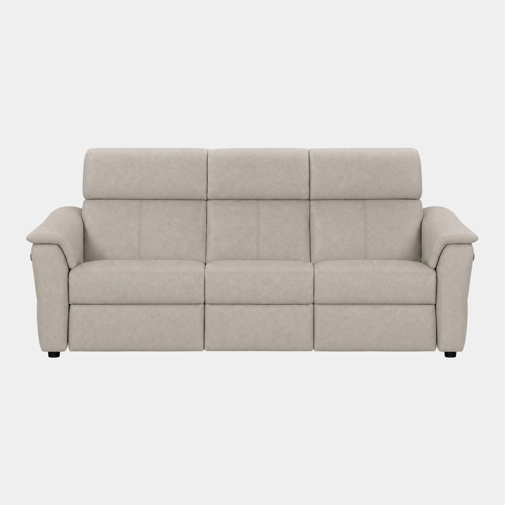 Rimini - Large 3 Seat Power Recliner Sofa with Adjustable Headrest & Lumbar, Fango Leather