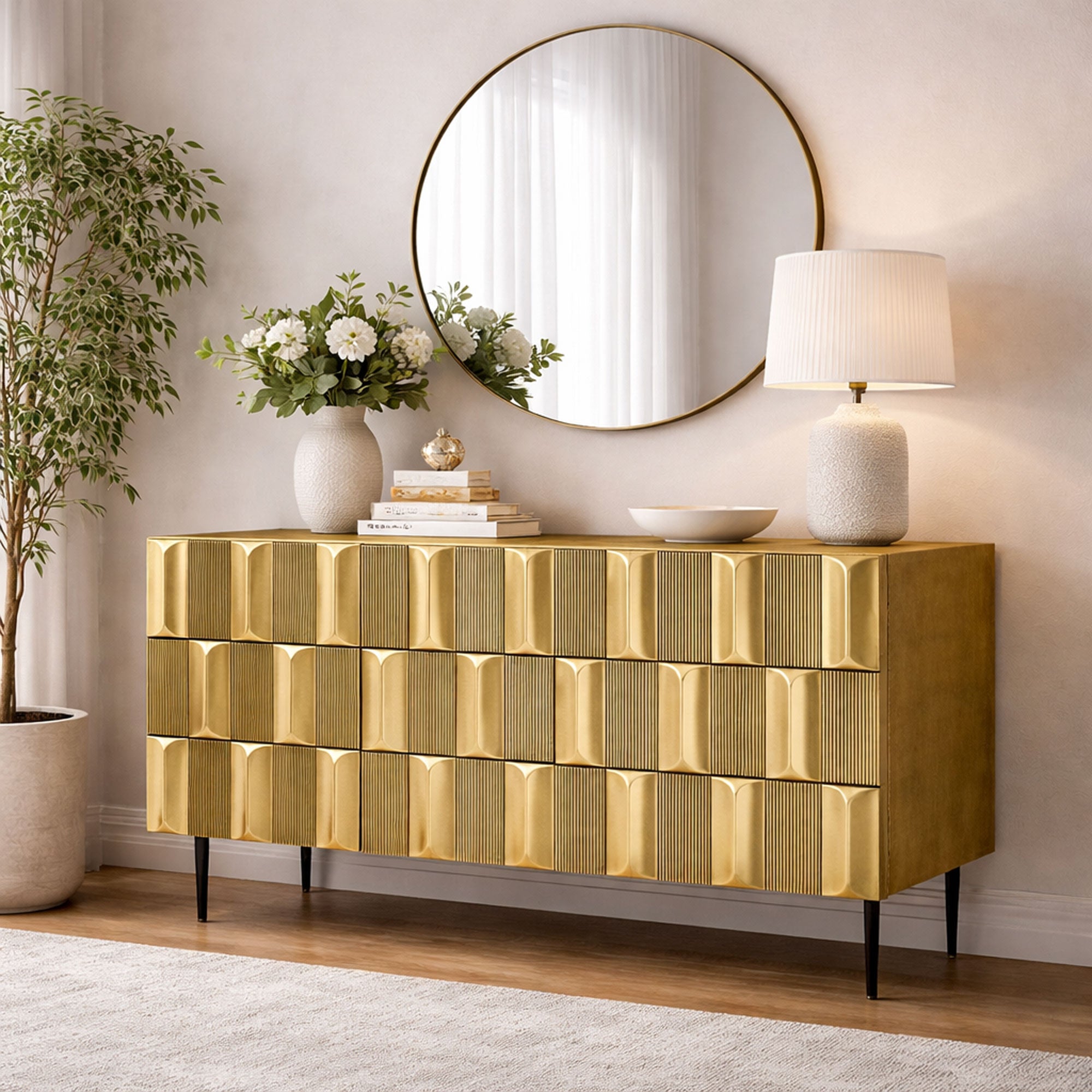 Taj - Large Sideboard In Brass Finish