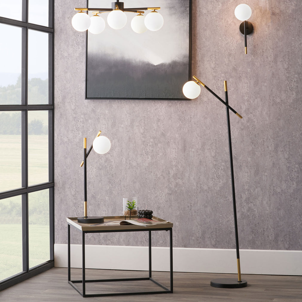 Leigh - Black & Gold Floor Lamp
