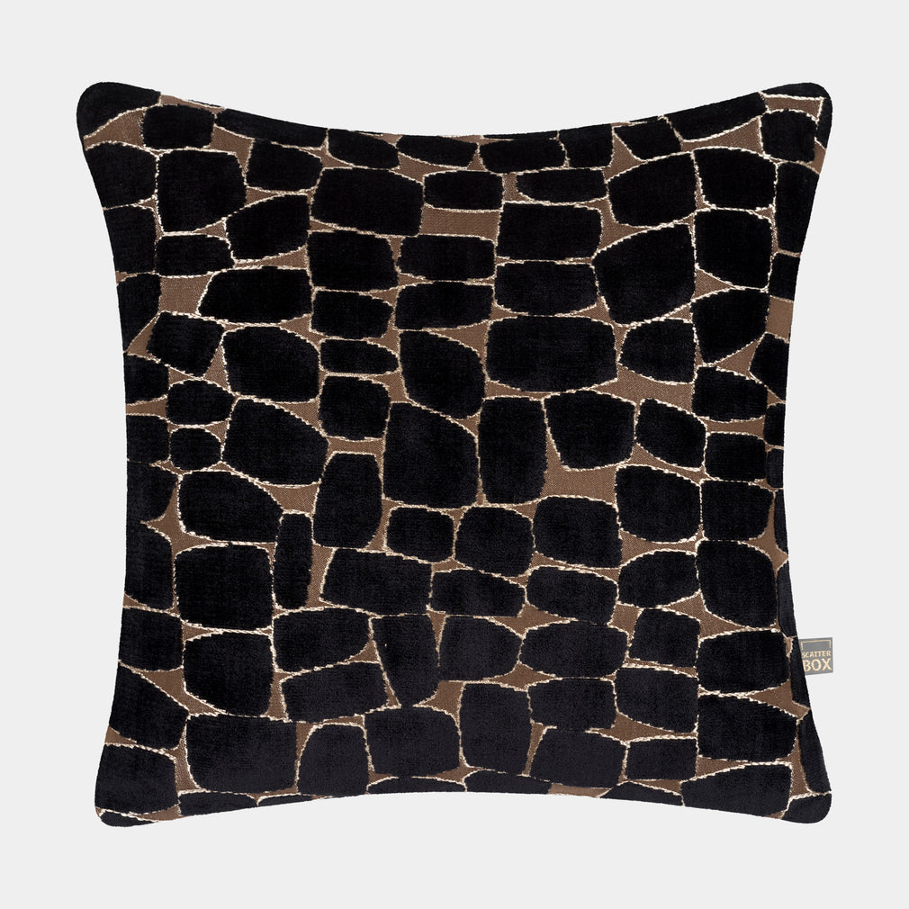 Olten - Black & Gold Velvet Cushion 45x45cm