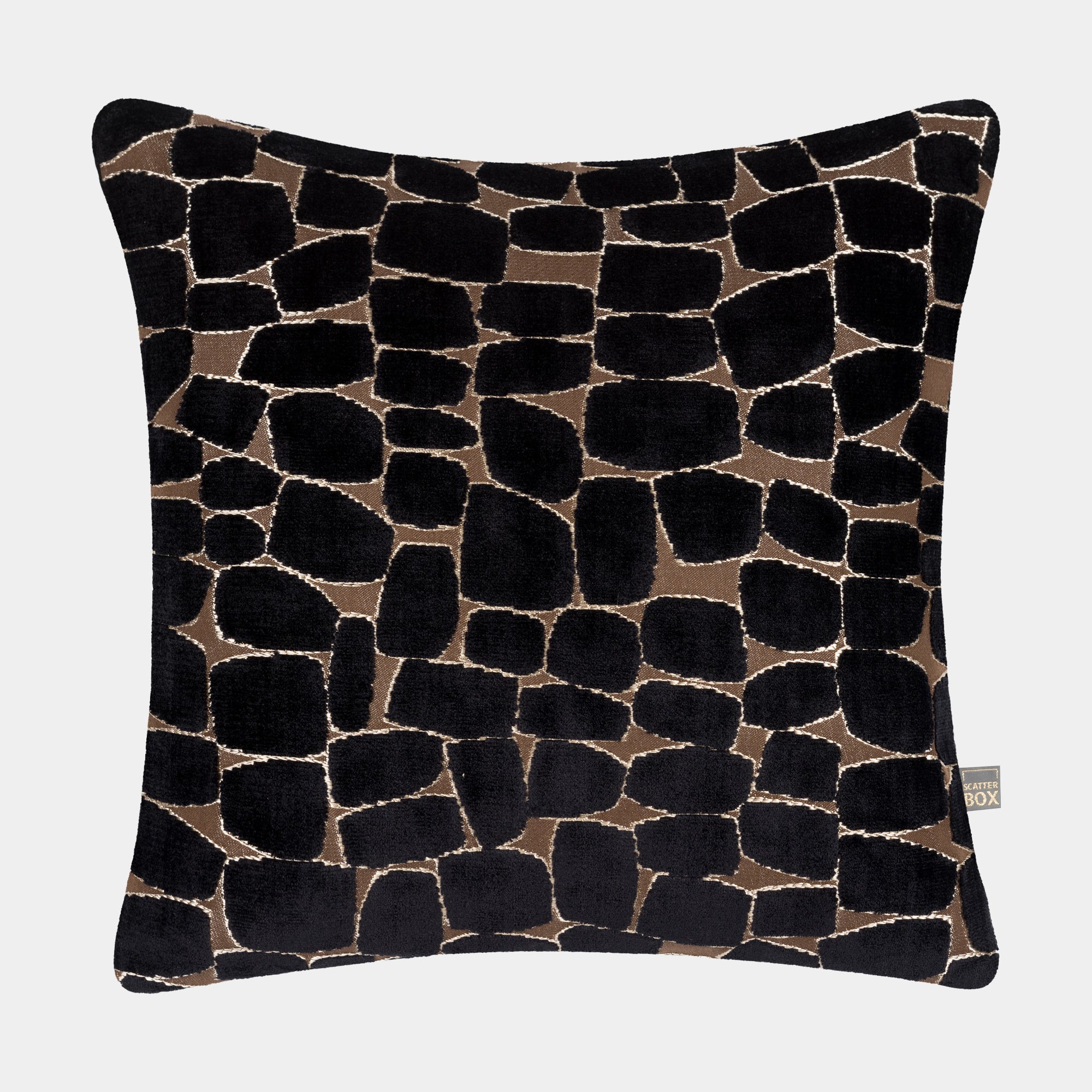 Olten - Black & Gold Velvet Cushion 45x45cm