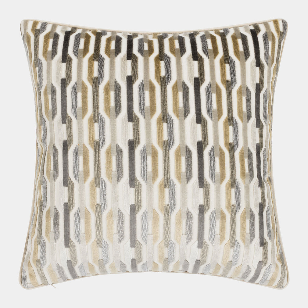 Ozzie Velvet - Natural & Green Cushion 45x45cm