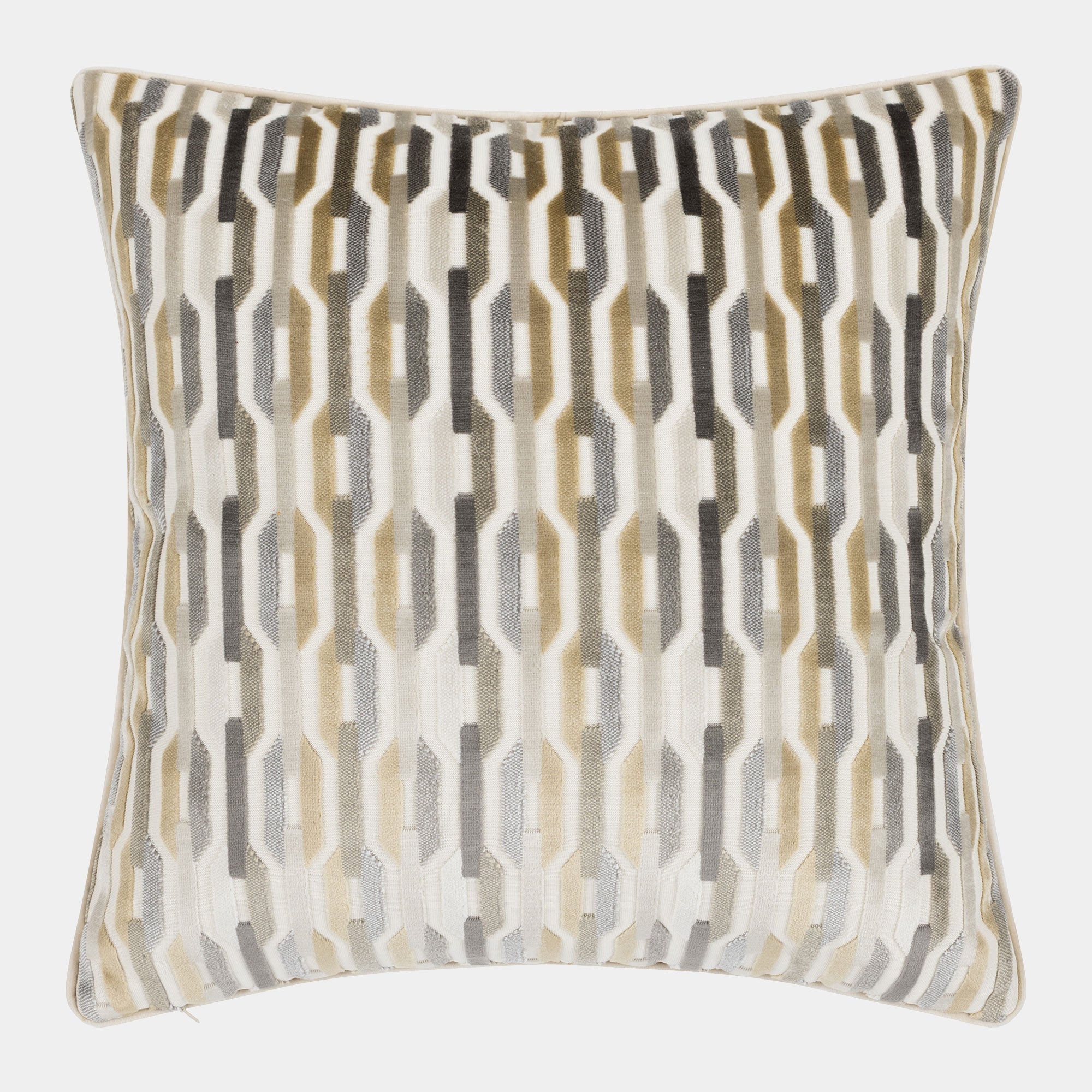 Ozzie Velvet - Natural & Green Cushion 45x45cm